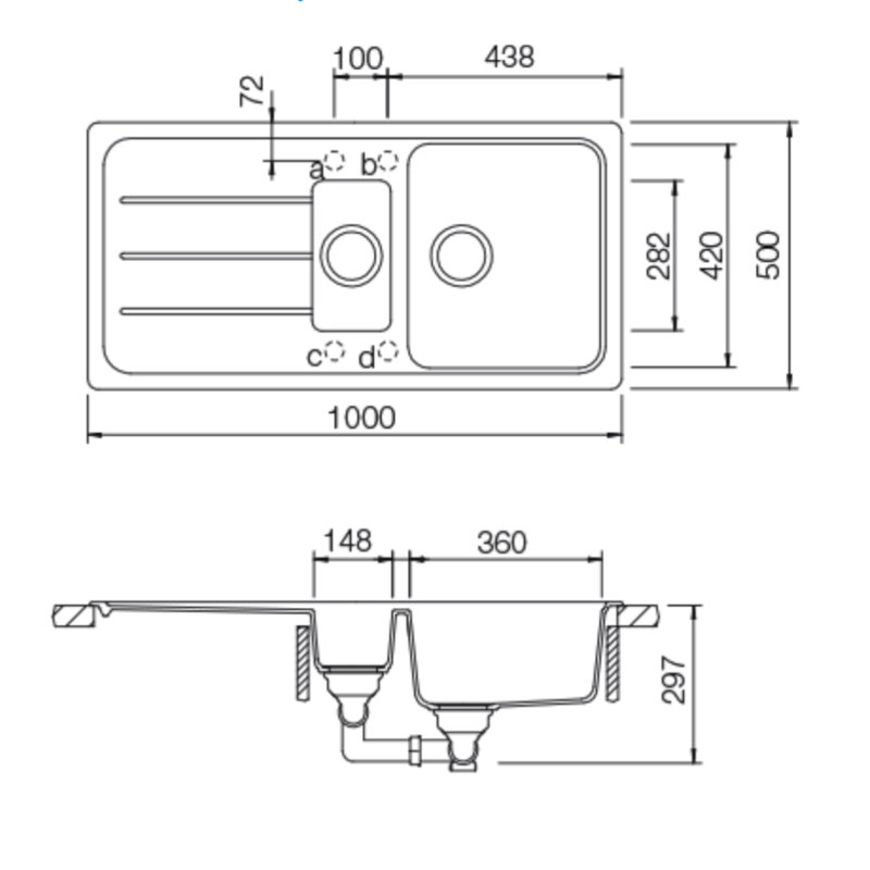 Schock 1.5 Bowl Inset Kitchen Sink, Nero