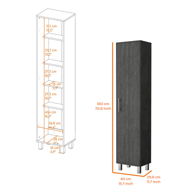 Premium Tall Storage Cabinet for Effortless Organization and Stylish Storage Solutions., Grey