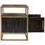 Table de chevet 26 po Chek, 2 portes, 1 tablette, brun foncé, acier argenté-115686120