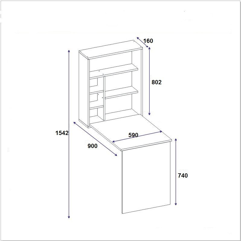 Elfin Solid Wood Base Standing Desk, White
