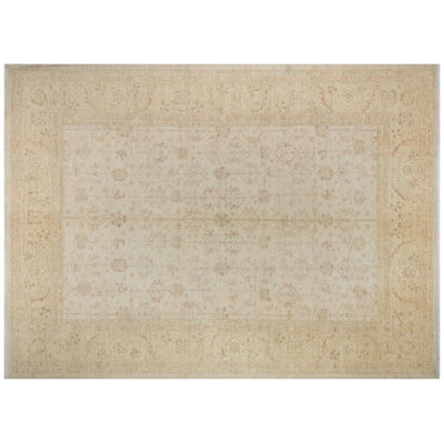 Jylene Hand Woven Beige Floral Oriental 100% Wool