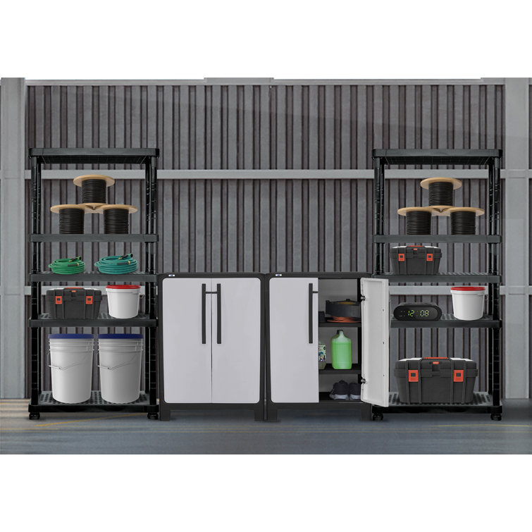 Shop Keter Storage Cabinet System 3pc Heavy Duty Resin Garage Cabinets at