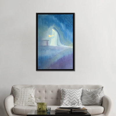 La Vierge Marie prend soin de son enfant Jésus avec simplicité et joie, 2001 - reproduction d'art mural - toile encadrée