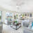 52 In. White Modern Flush Mount Led Ceiling Fan With 3 Solid Wood Blades