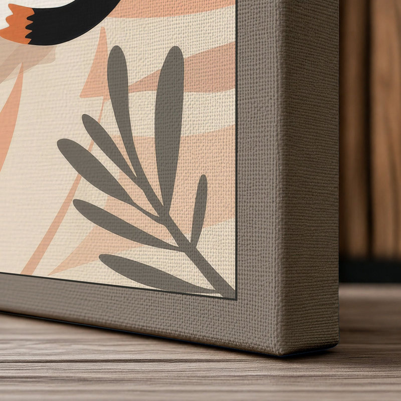 Resting Among Botanicals Boho - Wrapped Canvas, 18x12 - 45.7 x 30.5 cm, Taupe Border