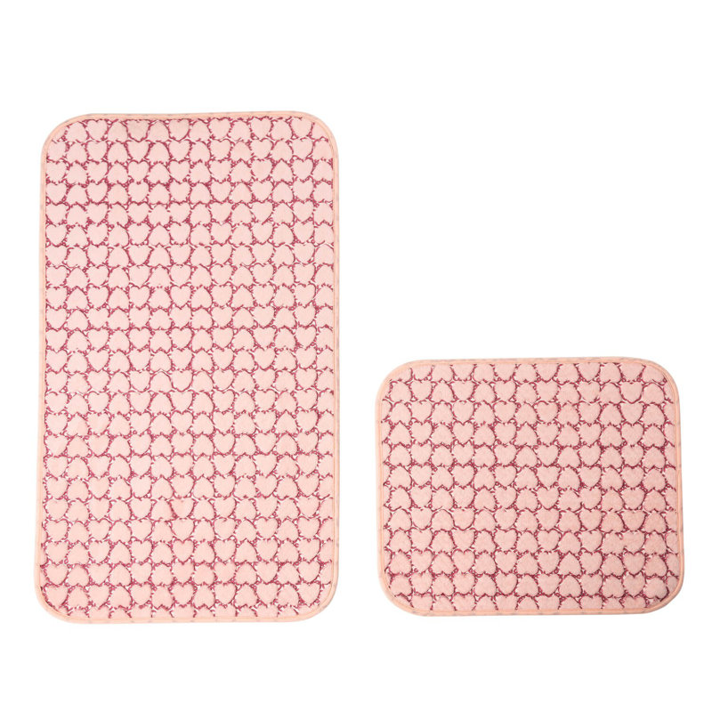 Alon Cotton Twill Non-Slip Bath Mat, Pink
