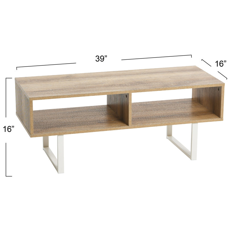 Table basse Gateshead Jamestown avec supports rectangulaires en bois rustique et métal, Brun rustique