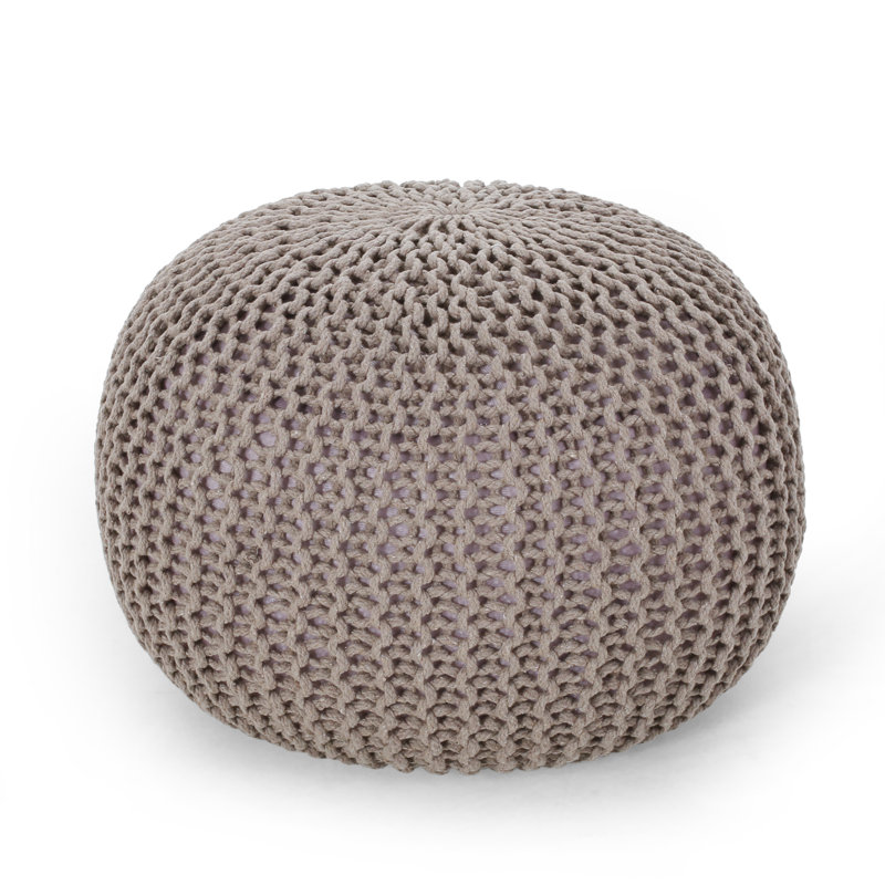 Upholstered Pouf, Brown