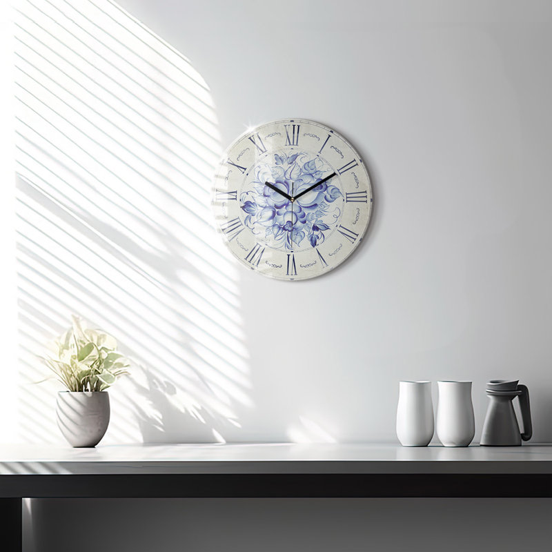 Glass Wall Clock, Grey