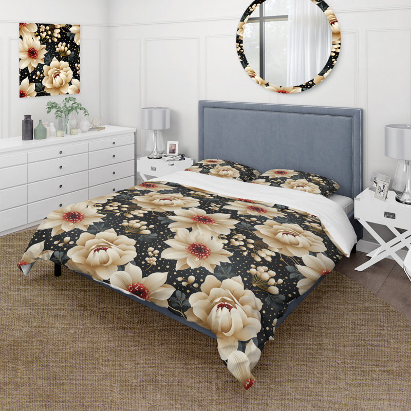 Literie à pois Victorian Elegance II, Housse de couette pour très grand lit et 2 très