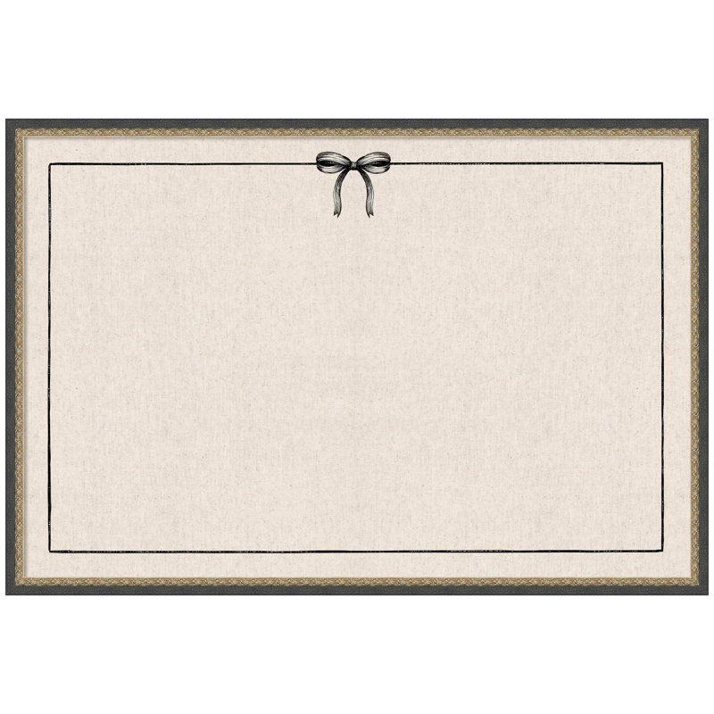 Tableau d'affichage en lin encadré en tissu, Matinée bronze noir, H 25 po x l 37 po x P 1,5 po
