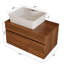 Meuble-lavabo flottant avec lavabo en céramique et rangement moderne en bois massif pour petits espaces