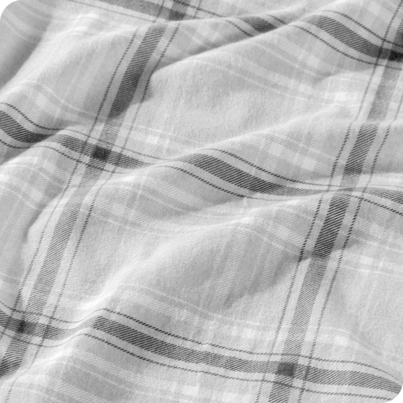 Twin/Twin XL Gray Cotton Flannel Duvet Cover Set