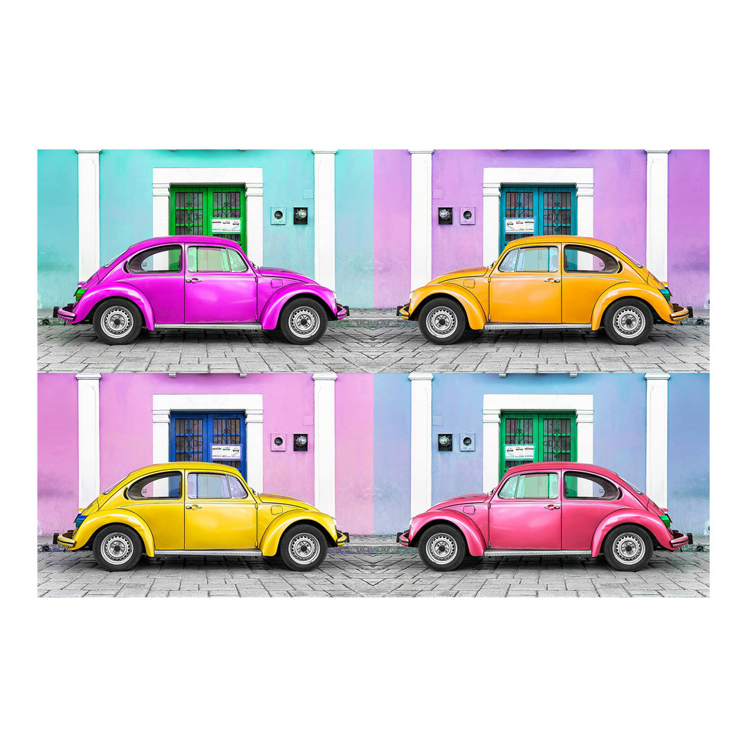 Coloured Beetles 2.55m x 3.84m Textured Matte Peel & Stick Wall Mural