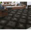 Wool Geometric Area Rug in Black