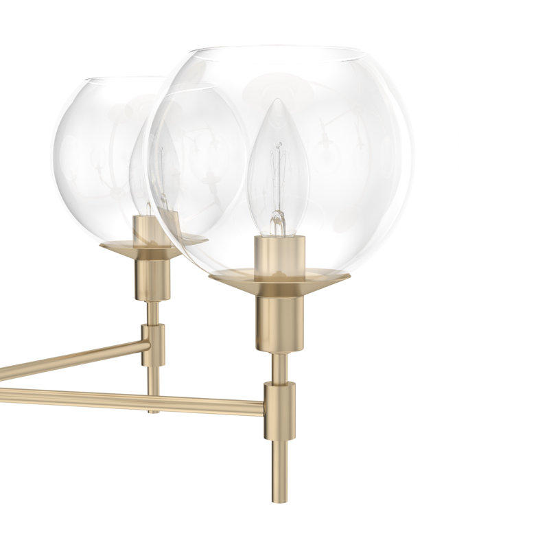 Hunter Xidane With Clear Glass 5 Light Chandelier Ceiling Light Fixture, Alturas Gold