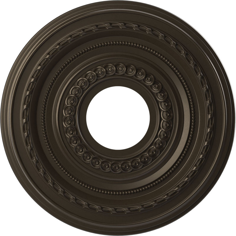 Médaillon Cole en PVC thermoformé pour plafond, H 13 po x l 13 po x P 0,75 po, Bronze métallique foncé