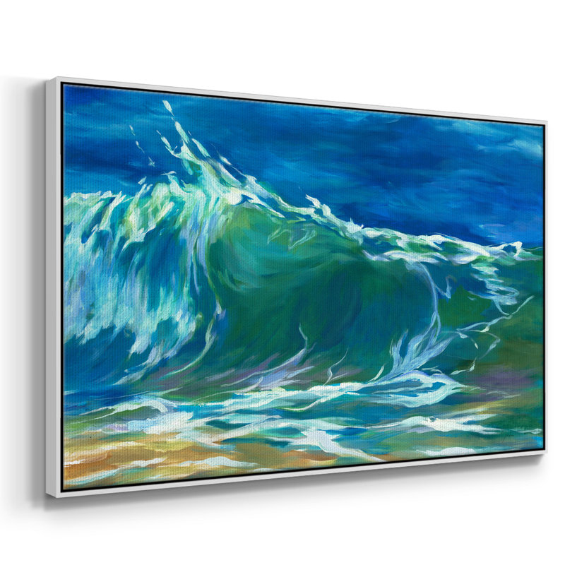 Green Flash encadré sur toile, H 17 po x l 25 po x P 2 po, Blanc