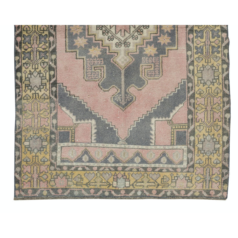 Tapis traditionnel traditionnel noué à la main en Anatolie centrale, velours en laine douce