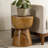 Solid Wood Sculptural Hourglass Shape End Table