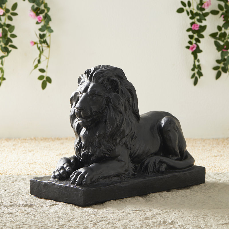 Statue de jardin 21,75 po L MGO, Noir, noir, noir, noir