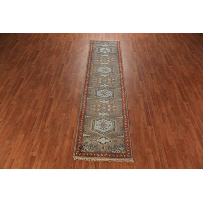 Handmade Wool Traditional Indian Runner Rug 2x10