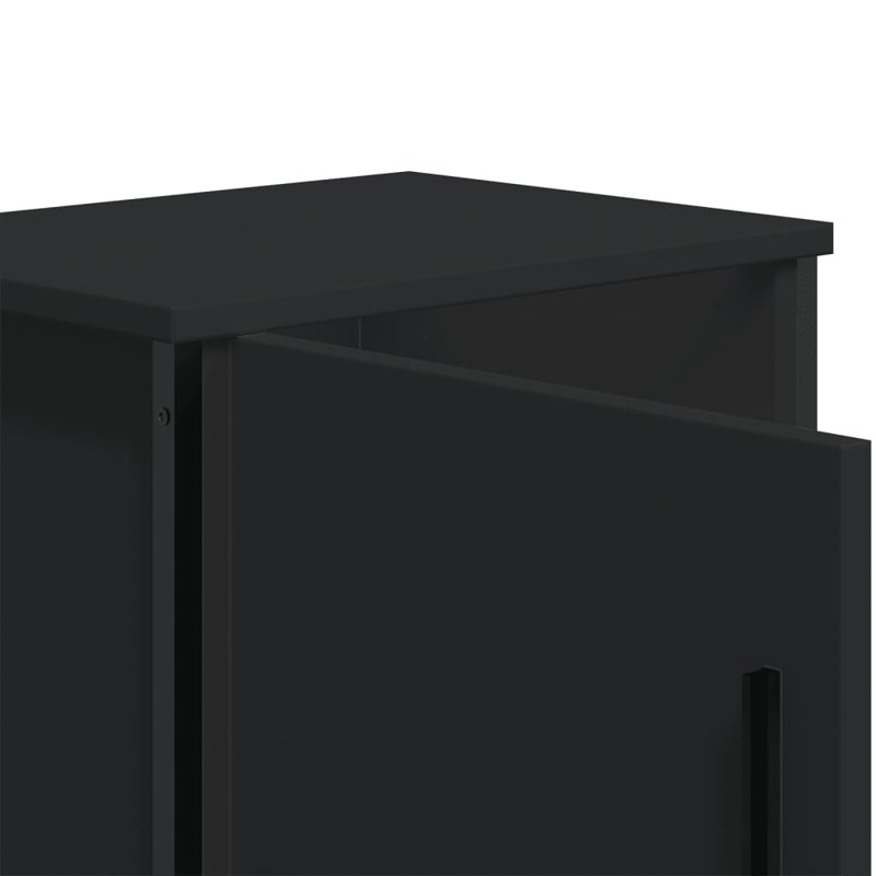 Allotey 40cm W Metal Bedside Table, Individual, Black