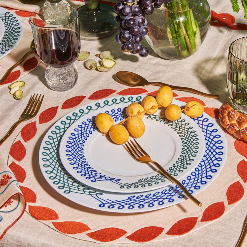 Ribbon Handmade Porcelain Salad/Dessert Plate