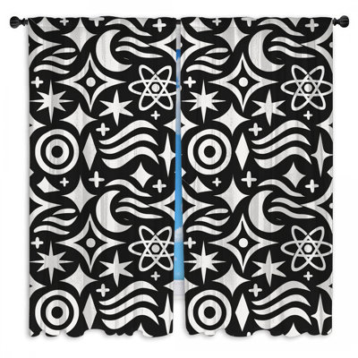 Rideaux obscurcissant noir et blanc Cosmos