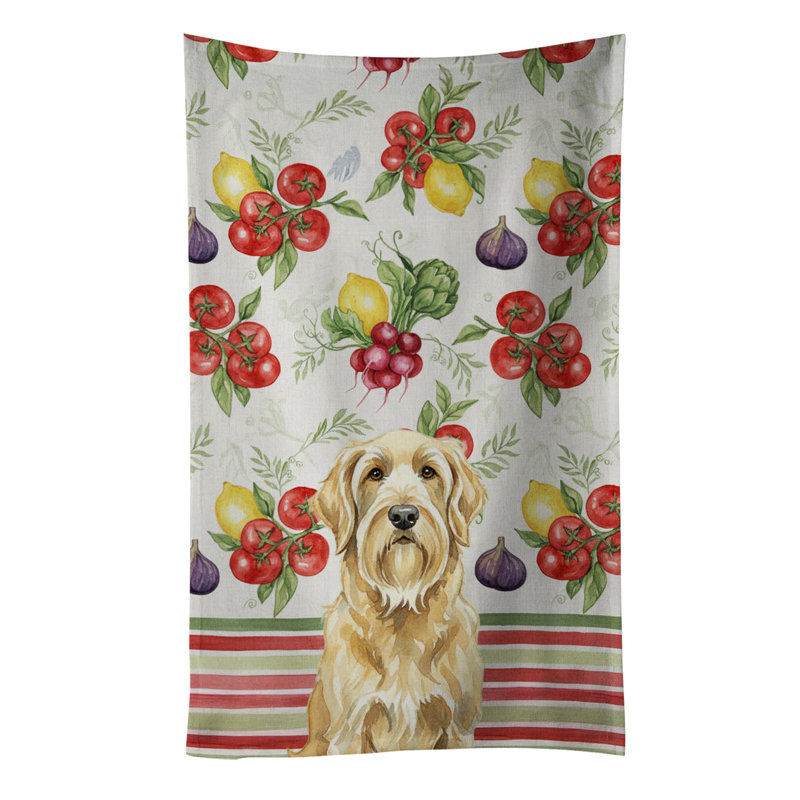 Wheaten and Tan Otterhound Vegetables Kitchen Towel, Wheaten/Tan Otterhound