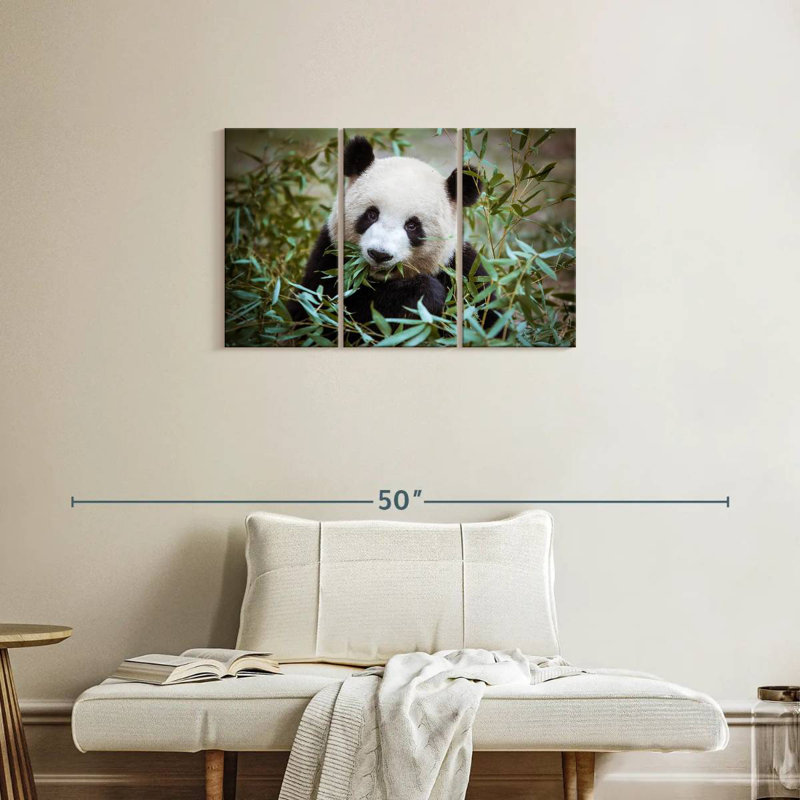 Brampt Panda With Bamboo, 20" H x 33" W