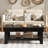 Coffee Table with Drawer and Storage Shelf, 47.2" Rectangular Center Table, Wood Grain Finish, Modern Living Room Furniture-397490393