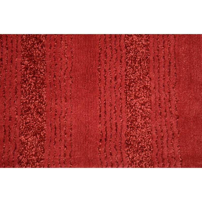 Ensemble de tapis de bain en nylon 3 pièces avec envers antidérapant Maaza, Rouge piment