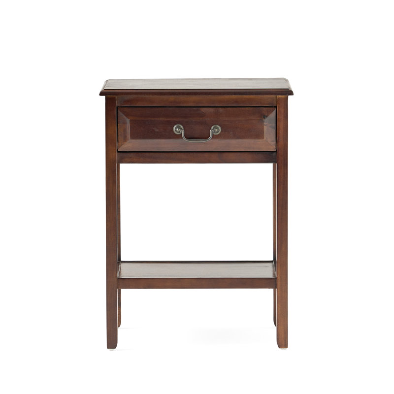Zara End Table with Storage, Brown Mahogany