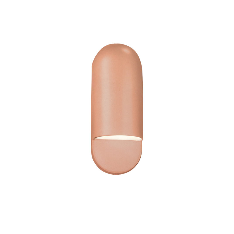 Plafonnier encastré d'extérieur câblé Bharath, Rosé brillant, H 14 po x l 5 po x P 4 po