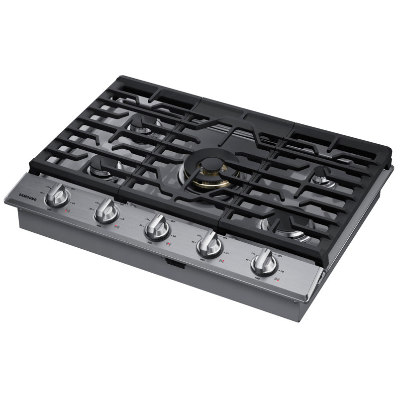 Plaque de cuisson au gaz intelligente de 30 po avec double brûleur 22 K BTU Samsung, Acier Inoxydable