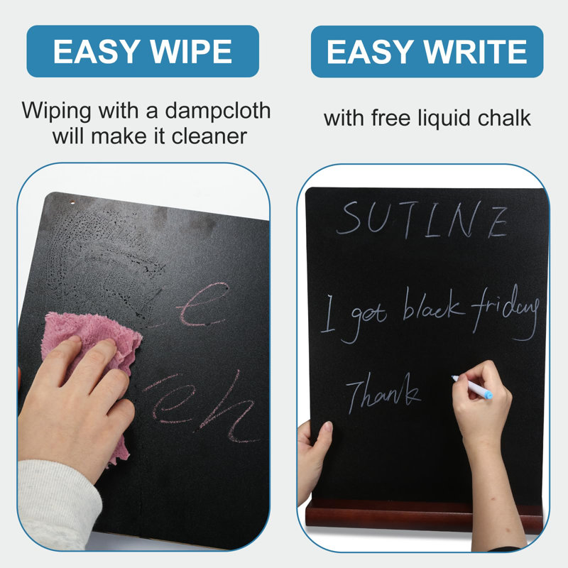 8 X 12 Inch Chalkboard Signs - Small Chalk Board With Wood Base, Erasable Message Board Double-Sided Writing Board Table Menu Board For Kitchen Wedding Bar And Restaurant Display (4 Packs)