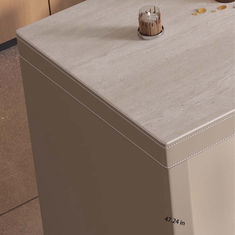 Stylish modern home open kitchen island, 39.37" H x 47.24" W x 23.62" D