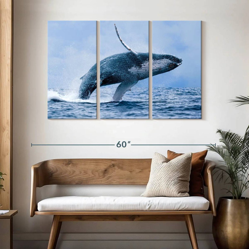 Brampt Leaping Humpback Whale, 32" H x 50" W