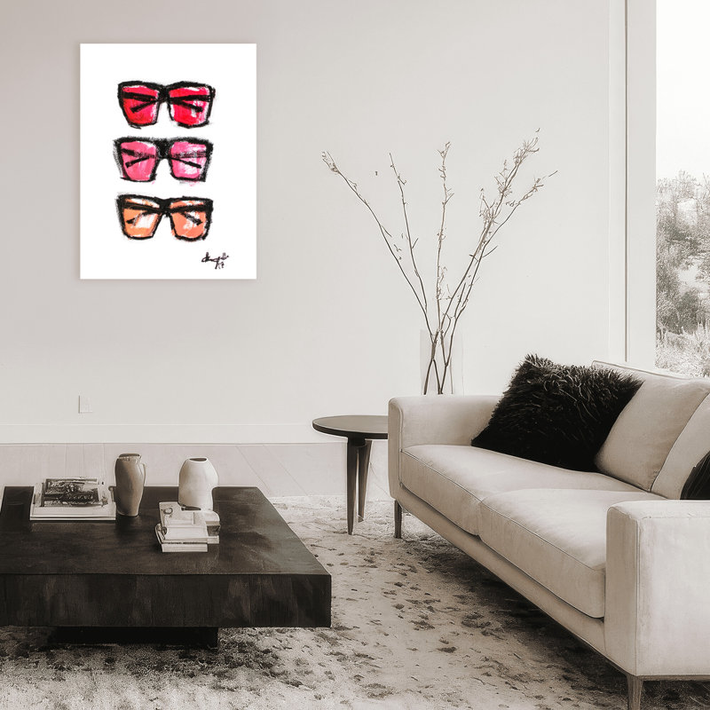 'Sunnies' Framed Print Wall Art, 16" H x 12" W x 1.5" D, Wrapped Canvas, Does Not Apply