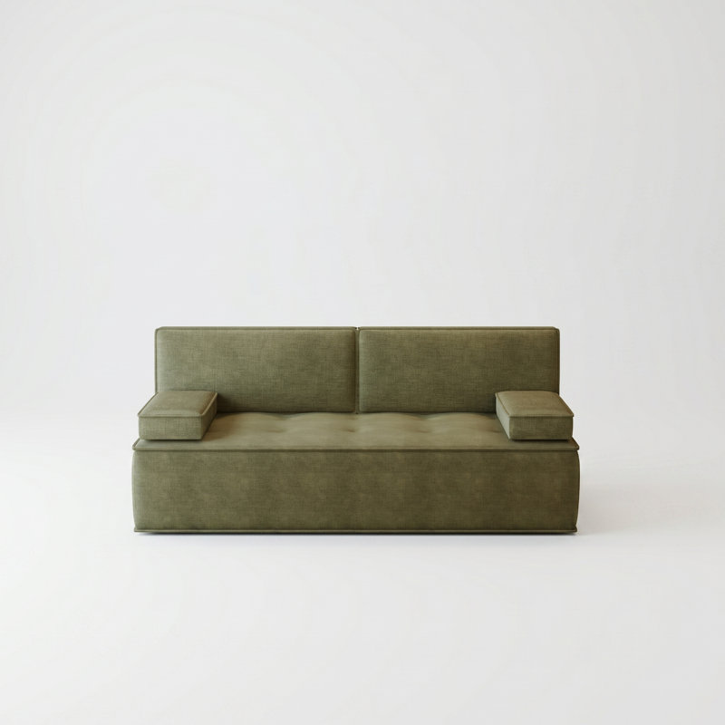 Canapé-lit modulaire en velours convertible 79 pouces, Vert
