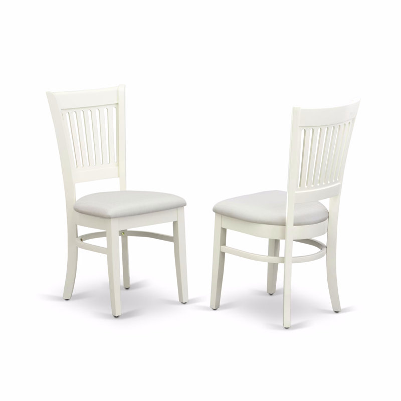 L'ensemble de table de salle à manger 5 pièces pour 4 personnes comprend une table de cuisine ronde avec Dropleaf et 4 chaises de salle à manger en tissu de lin, blanc lin