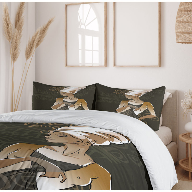 African Modern & Contemporary Polyester Duvet Cover, King
