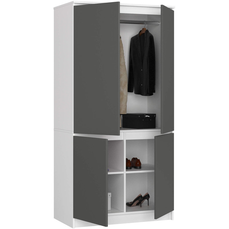 Sollie 4 Door Manufactured Wood Wardrobe