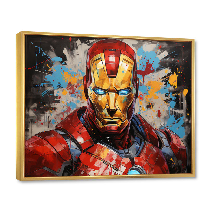 Pop Comic Book - reproduction sur toile, Cadre flottant doré, H 30 po x l 40 po x P 1,5 po
