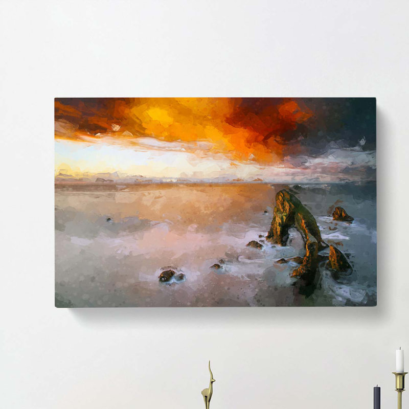 Crohy Head Sea Arch In Ireland In Abstract - Wrapped Canvas Print, 40cm H x 60cm W x 3cm D