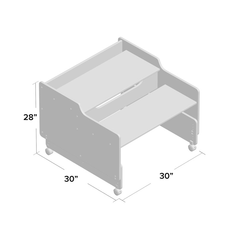 Adjustable Height Student Computer Desk, 23"-28"H x 30"W x 30"D