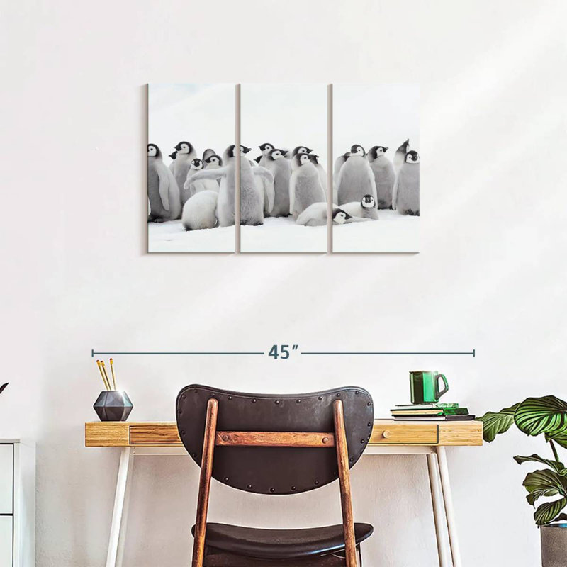 Brampt Young Emperor Penguins, 20" H x 33" W