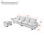 Chenille moderne avec boîte de rangement, rangement réversible en forme de L de 114,5 po, ports, porte-gobelet, coussins beiges pour la décoration intérieure, coussins lavables,-523406209