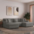 3-Piece Corduroy Modular Sectional with Loose Back